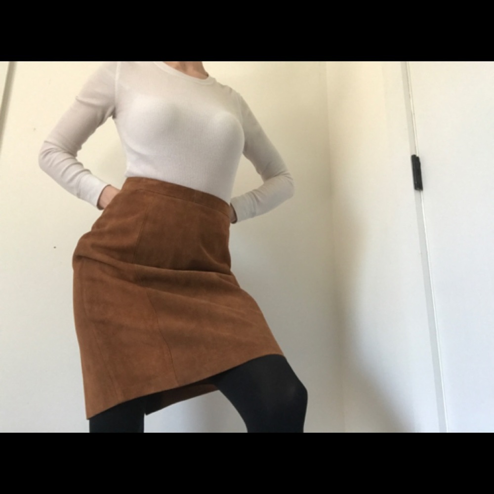 Lisa Cohen For Phoenix Vintage Suede Leather Skirt - Picture 4 of 16
